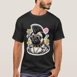 PUNK ROCKER-PUG 2 T SHIRT