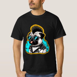 PUNK ROCKER-PUG 3 T SHIRT