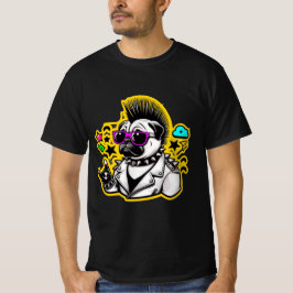 PUNK ROCKER-PUG 4 T SHIRT