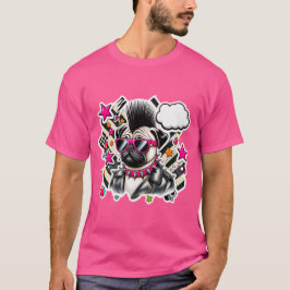 PUNK ROCKER-PUG 8 T SHIRT