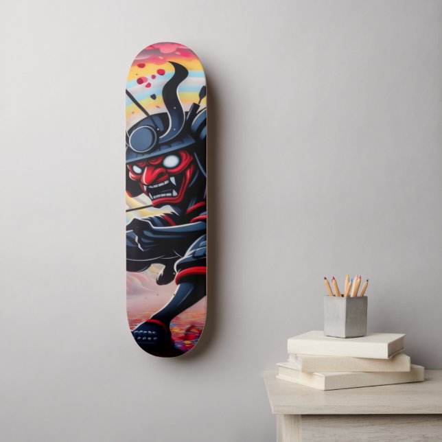 Punk Samurai Skateboard (Väggkonst)