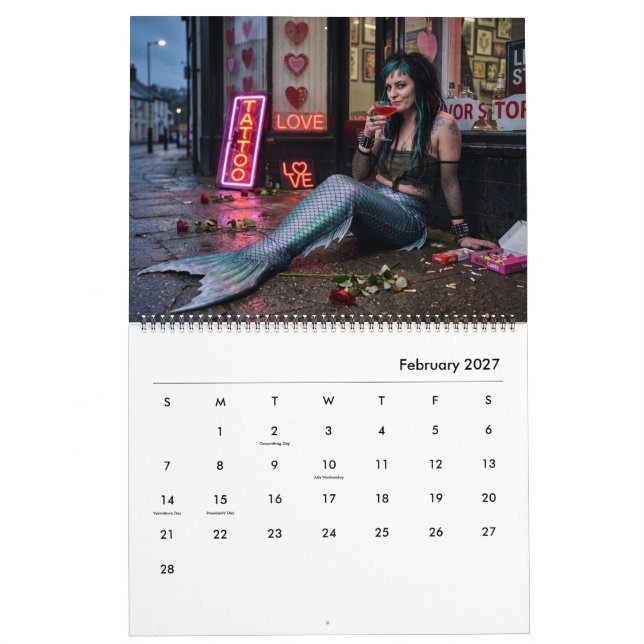 Punk Sjöjungfru 2027 Kalender (Feb 2027)