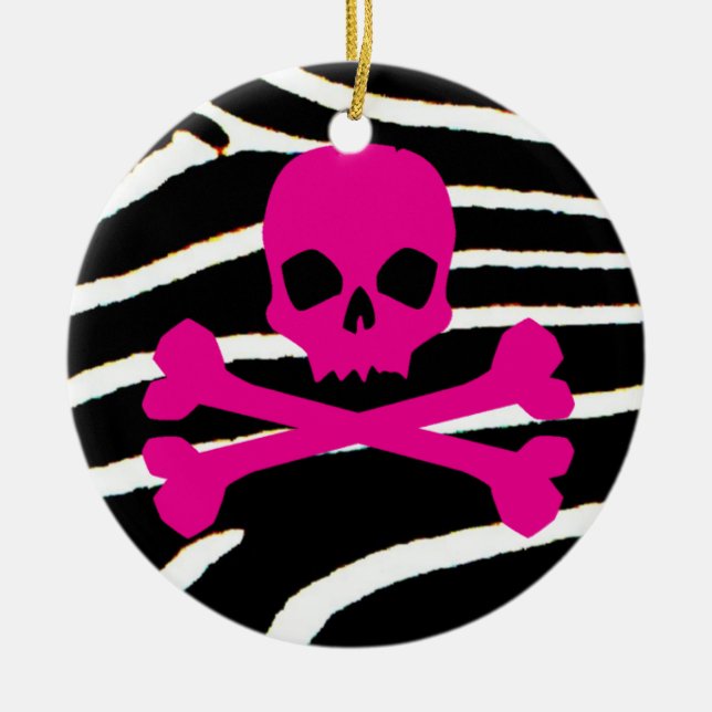 Punk skalle julgransprydnad keramik (Framsidan)