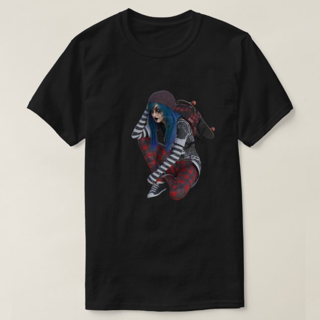 Punk Skater Girl T Shirt (Design framsida)
