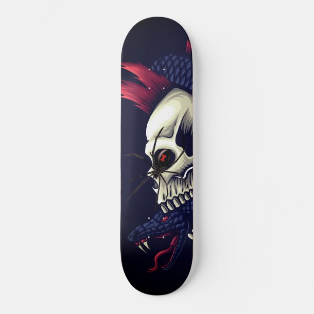 Punk Skull Mamba Black Widow Spider Mini Skateboard Bräda 18,5 Cm (Framsida)