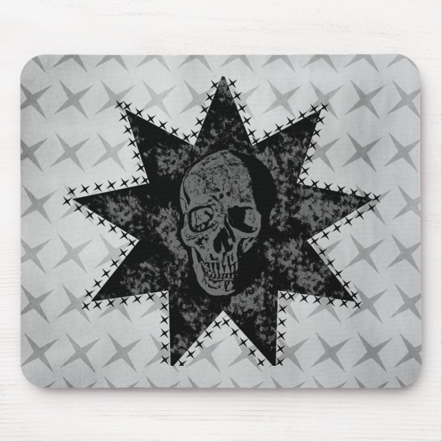 Punk Skull Mousepad (Grått) Musmatta (Framsidan)