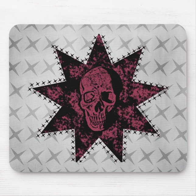 Punk Skull Mousepad (Mörkens Rosa) Musmatta (Framsidan)