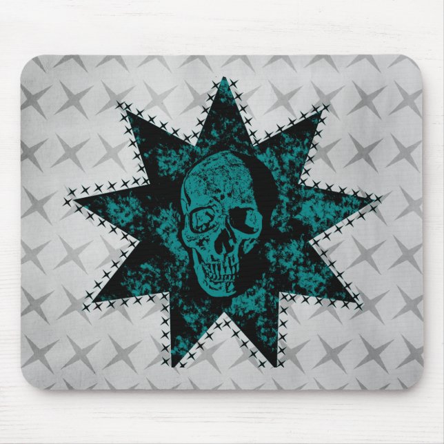 Punk Skull Mousepad (Teal) Musmatta (Framsidan)