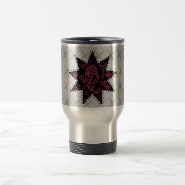 Punk Skull Mugg (Mörk Rosa) (Center)