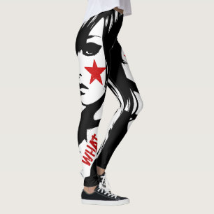 Punk Sten Anpassningsbar Quote Text Street Art Gra Leggings