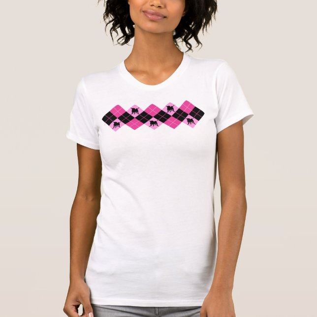Punk sten Argyle för mopshund Tee (Framsida)