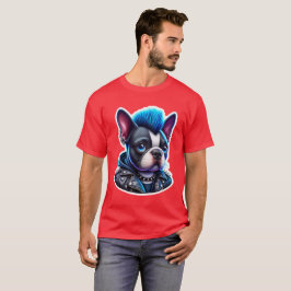 PUNK STEN-BOSTON TERRIER BLUE 6 T SHIRT