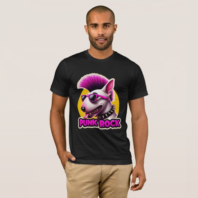 PUNK STEN BULL TERRIER-LILA 3 T SHIRT (Hel framsida)