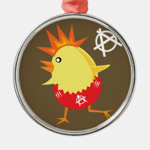Punk Sten Chicken Julgransprydnad Metall
