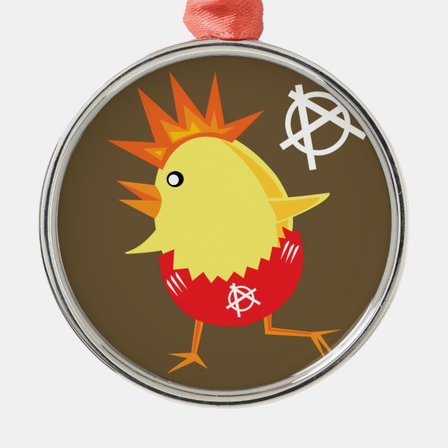 Punk Sten Chicken Julgransprydnad Metall (Framsidan)