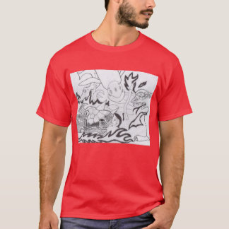 Punk Sten Design #11 Dragons on Red T Shirt