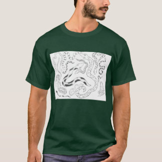 Punk Sten Design #18 Snakes på Grönt T Shirt