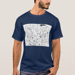 Punk Sten Design #19 Nautisk Mörk blått T Shirt