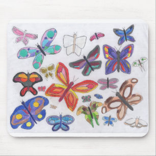 Punk Sten Doodle #28 Butterflies Färg Musmatta