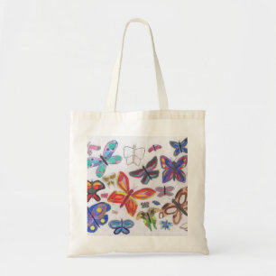 Punk Sten Doodle #28 Butterflies Small Tote Bag Tygkasse