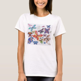 Punk Sten Doodle #28 Färg Butterflies Women's T Shirt