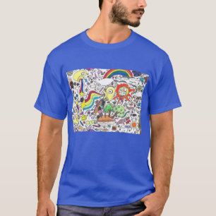 Punk Sten Doodle #5 Lycklig Sunshine Blue Regular T Shirt
