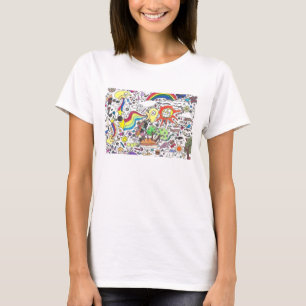 Punk Sten Doodle #5 Lycklig Sunshine Färg Kvinnor T Shirt