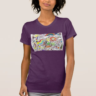 Punk Sten Doodle#5 Lycklig Sunshine Lila Women's T Shirt