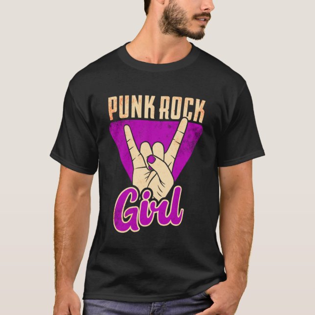 Punk Sten Girl Pullover Hoodie T Shirt (Framsida)