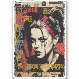 Punk Sten Girl Street Art Quote Graffiti Grunge Klistermärken