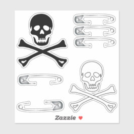 Punk Sten Goth Döskallars and Safety Stift Klistermärken