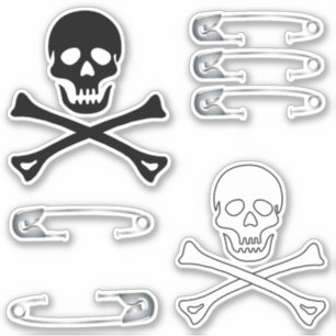 Punk Sten Goth Döskallars and Safety Stift Klistermärken