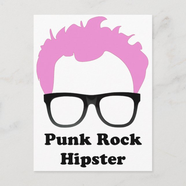 Punk Sten Hipster Vykort (Framsida)