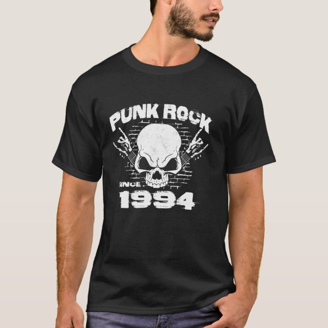 Punk Sten sedan 1994 Skull Sten Händer 30th Birthd T Shirt (Framsida)