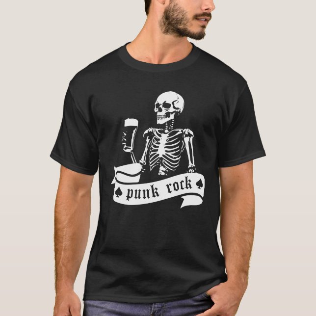 punk sten skelett t shirt (Framsida)