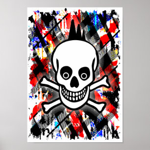 Punk Sten Skull Poster
