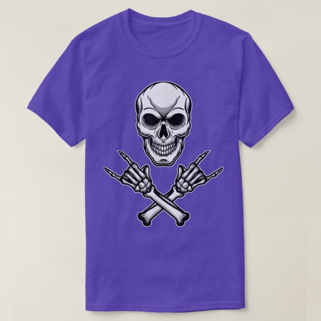 Punk Sten Skull Skeleton Heavy Metall Rock and rol T Shirt (Design framsida)