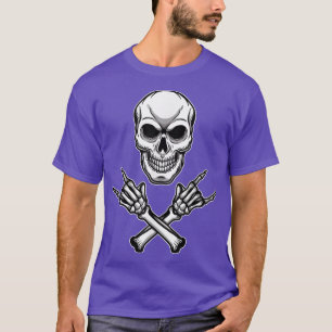 Punk Sten Skull Skeleton Heavy Metall Rock and rol T Shirt