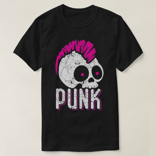 Punk Sten Skull Skeleton Rocker Fläkt Gift T Shirt (Design framsida)