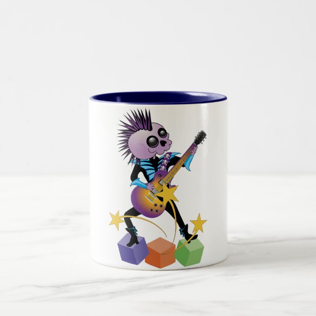 Punk Sten Skull Två-Tonad Mugg (Center)
