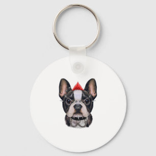 Punk Sten Stil Fransk Bulldog för Hund älskare Nyckelring