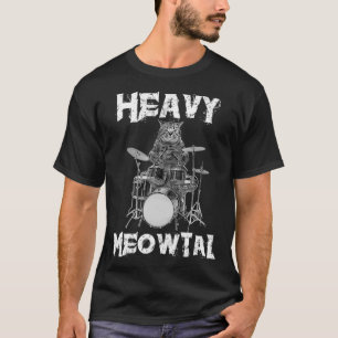 Punk Sten Sunglass Cat Spela upp Drums Music Älska T Shirt