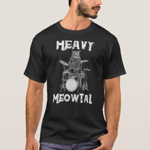 Punk Sten Sunglass Cat Spela upp Drums Music Drum T Shirt