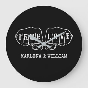 Punk Sten Tatto Händer Äkta kärlek 42-årsdagen  Stor Klocka