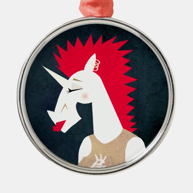 Punk Sten Unicorn Julgransprydnad Metall (Framsidan)