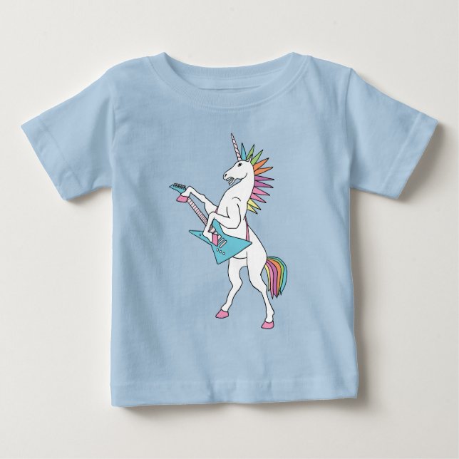 punk-sten-unicorn-leka-gitarr-skjorta tee (Framsida)