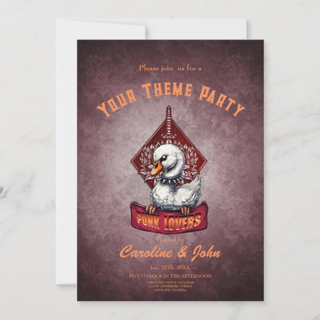 Punk Swan: Den fjädrade rebellen. Inbjudningar (Framsida)