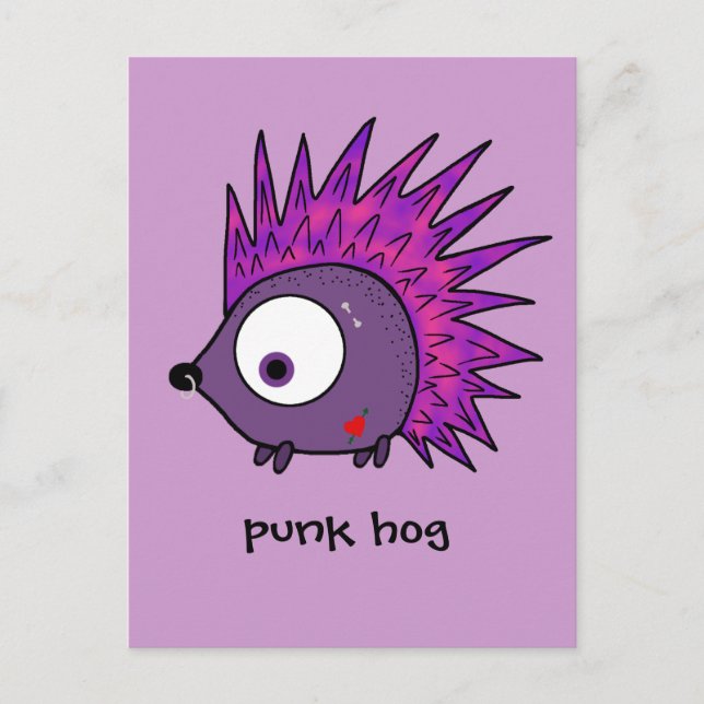 Punk the Hedgehog Vykort (Framsida)