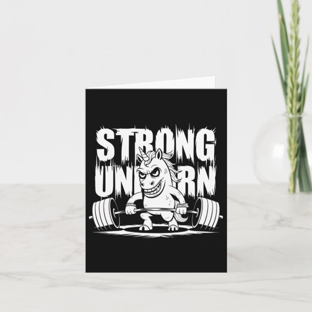 Punk Weightlift Bodybuilding Unicorn Kort (Framsida)