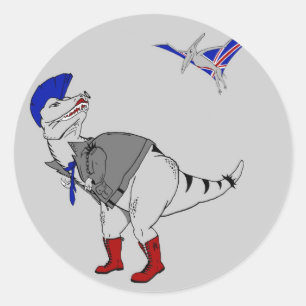 Punkasaurus Rex Runt Klistermärke